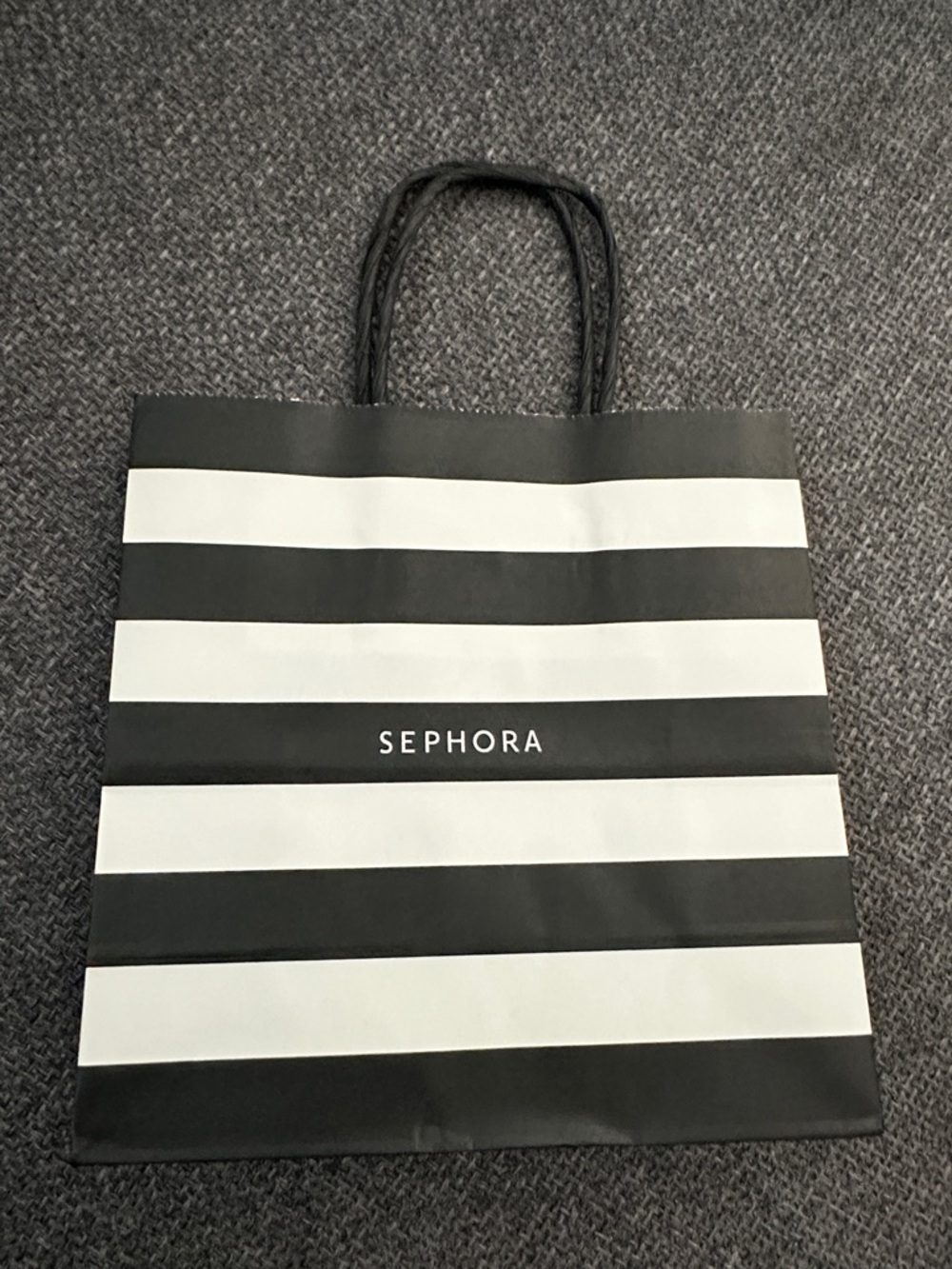 Sephora Black & White Striped gift Bag